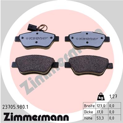Zimmermann rd:z Bremsbeläge für FIAT PANDA / PANDA CLASSIC (169_) vorne