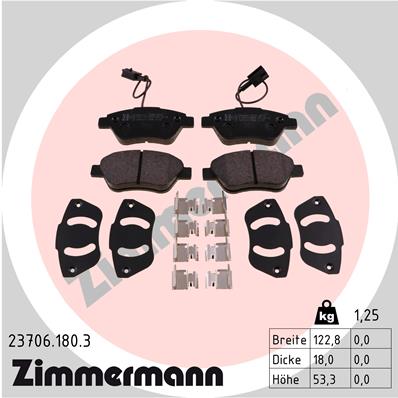 Zimmermann Brake pads for PEUGEOT BIPPER Tepee front