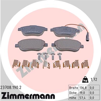 Zimmermann Bremsbeläge für OPEL COMBO Kasten/Kombi (X12) vorne