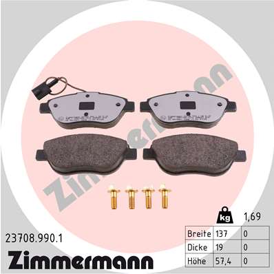 Zimmermann rd:z Brake pads for FIAT DOBLO Pritsche/Fahrgestell (263_) front
