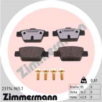 Zimmermann rd:z Brake pads for FIAT BRAVO II (198_) rear