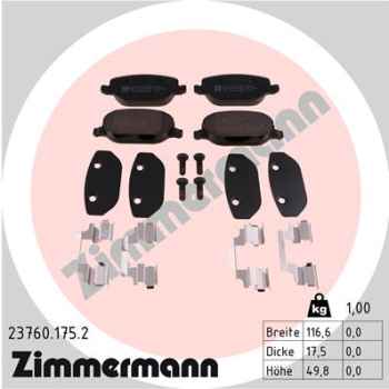 Zimmermann Brake pads for LANCIA THESIS (841_) rear