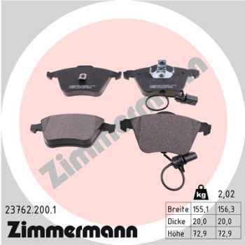 Zimmermann Brake pads for AUDI ALLROAD (4BH, C5) front