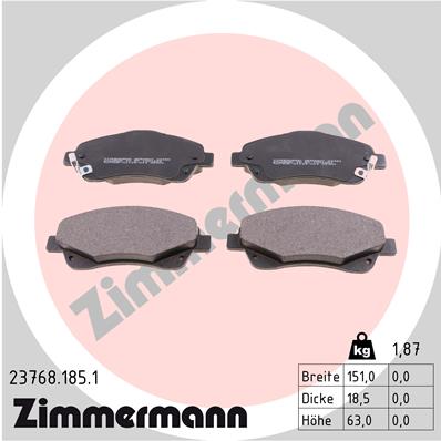 Zimmermann Brake pads for TOYOTA AVENSIS (_T25_) front