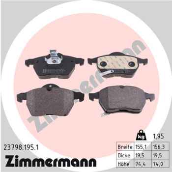 Zimmermann Brake pads for SAAB 9-3 Cabriolet (YS3D) front