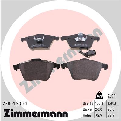 Zimmermann Brake pads for VW PASSAT Variant (3C5) front
