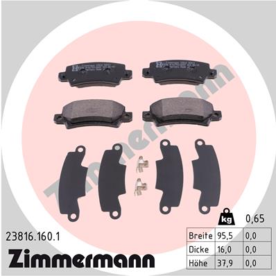 Zimmermann Brake pads for TOYOTA COROLLA (_E12_) rear