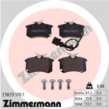 Zimmermann Brake pads for VW POLO (9N_) rear