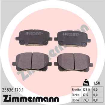 Zimmermann Brake pads for TOYOTA CAMRY (_V2_) front