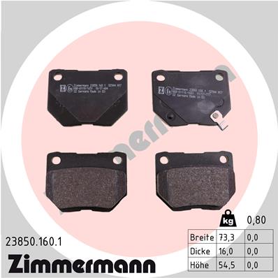 Zimmermann Brake pads for SUBARU IMPREZA Station Wagon (GF) rear