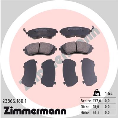 Zimmermann Brake pads for SUBARU LEGACY IV Station Wagon (BP) front