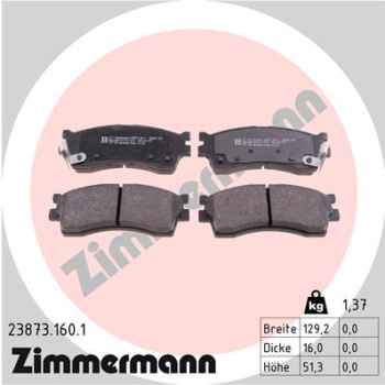 Zimmermann Brake pads for KIA SHUMA II (FB) front