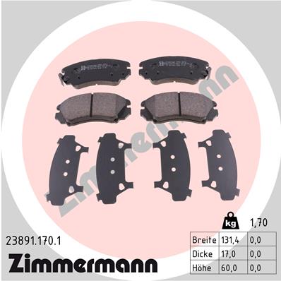 Zimmermann Brake pads for HYUNDAI COUPE (GK) front