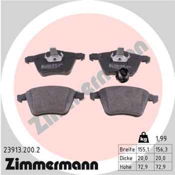 Zimmermann Brake pads for VW GOLF VI (5K1) front