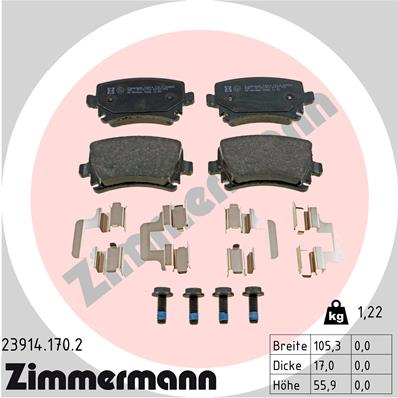 Zimmermann Brake pads for VW PASSAT (3C2) rear
