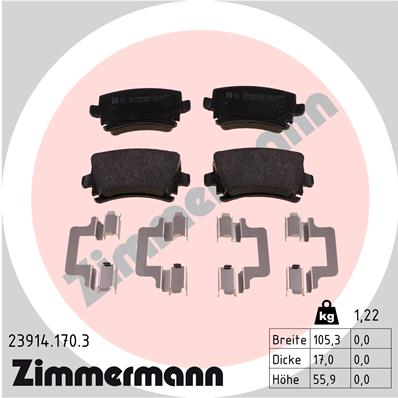 Zimmermann Brake pads for SKODA SUPERB III Kombi (3V5) rear