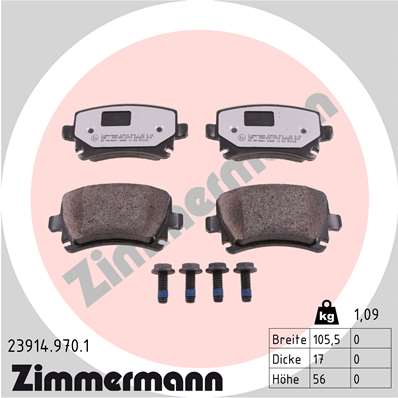 Zimmermann rd:z Brake pads for VW PASSAT Variant (3C5) rear