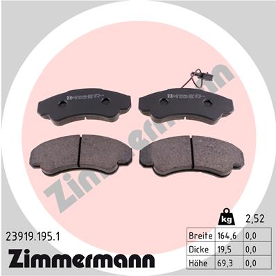 Zimmermann Brake pads for CITROËN JUMPER Bus (230P) front