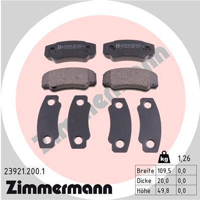 Zimmermann Brake pads for PEUGEOT BOXER Bus (230P) rear