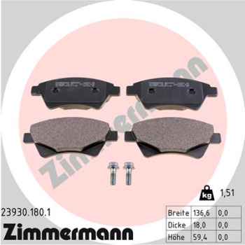 Zimmermann Brake pads for RENAULT MEGANE II Stufenheck (LM0/1_) front