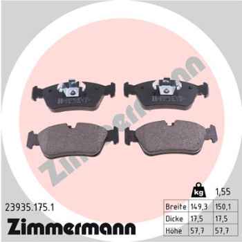 Zimmermann Brake pads for BMW 1 Cabriolet (E88) front