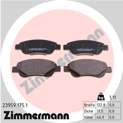 Zimmermann Brake pads for PEUGEOT 107 front