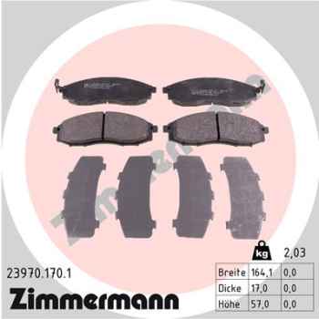 Zimmermann Brake pads for NISSAN NP300 PICKUP (D22) front