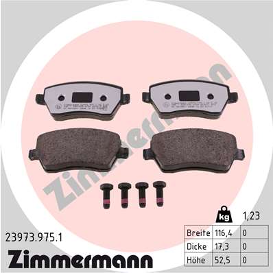 Zimmermann rd:z Brake pads for RENAULT CLIO Grandtour (KR0/1_) front