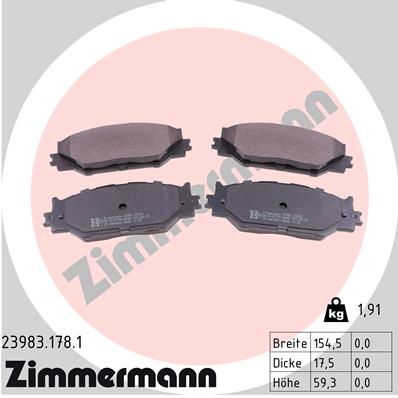 Zimmermann Brake pads for LEXUS IS II (_E2_) front