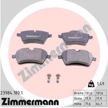 Zimmermann Brake pads for MINI MINI Cabriolet (R52) front