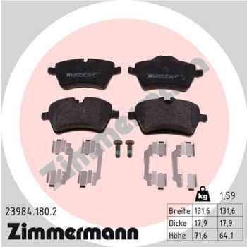 Zimmermann Brake pads for MINI MINI CLUBVAN (R55) front
