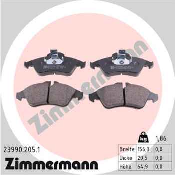 Zimmermann Brake pads for MERCEDES-BENZ SPRINTER 3-t Kasten (903) front