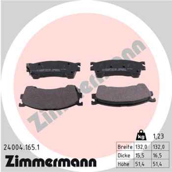 Zimmermann Brake pads for MAZDA 323 S VI (BJ) front