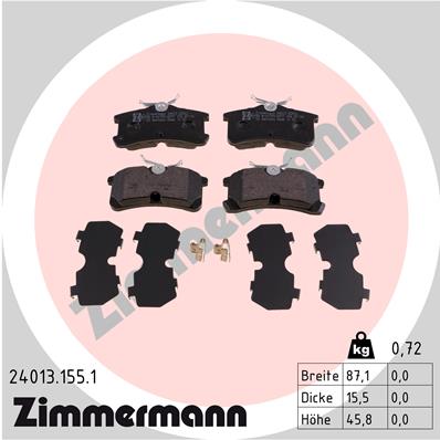 Zimmermann Brake pads for TOYOTA COROLLA Compact (_E11_) rear