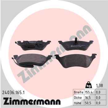 Zimmermann Brake pads for CHRYSLER VOYAGER / GRAND VOYAGER III (GS) rear