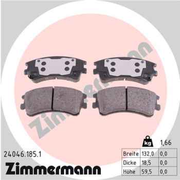 Zimmermann Brake pads for MAZDA 6 Station Wagon (GY) front