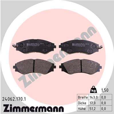 Zimmermann Brake pads for CHEVROLET REZZO Großraumlimousine (U100) front