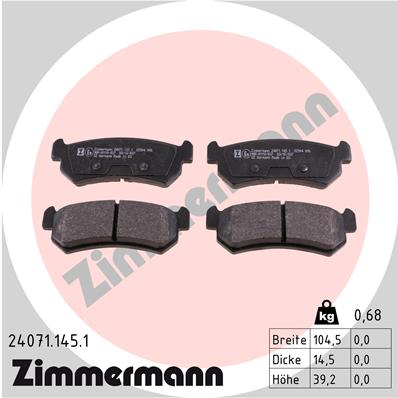 Zimmermann Brake pads for CHEVROLET LACETTI (J200) rear