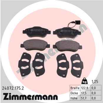 Zimmermann Brake pads for FIAT 500 C (312_) front