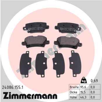 Zimmermann Brake pads for HONDA CIVIC VIII Stufenheck (FD, FA) rear