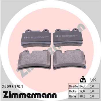 Zimmermann Brake pads for VW TOUAREG (7LA, 7L6, 7L7) rear
