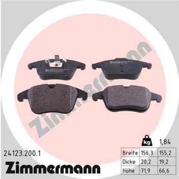 Zimmermann Brake pads for VOLVO S60 II (134) front