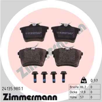 Zimmermann rd:z Brake pads for CITROËN C5 III Break (RW_) rear