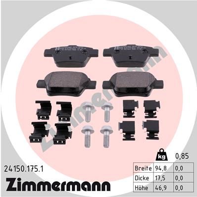 Zimmermann Brake pads for PEUGEOT 307 SW (3H) rear