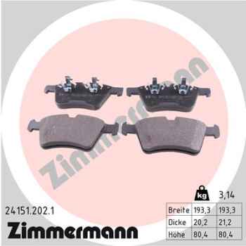 Zimmermann Brake pads for MERCEDES-BENZ M-KLASSE (W164) front