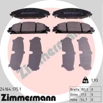 Zimmermann Brake pads for LANCIA THEMA (LX_) front