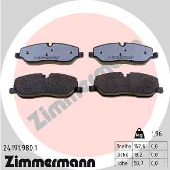 Zimmermann rd:z Brake pads for LAND ROVER DISCOVERY IV (L319) front
