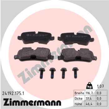 Zimmermann Brake pads for LAND ROVER DISCOVERY IV (L319) rear