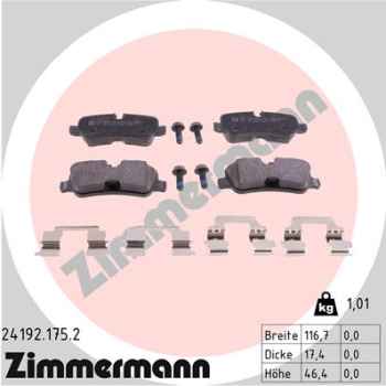 Zimmermann Brake pads for LAND ROVER DISCOVERY IV (L319) rear
