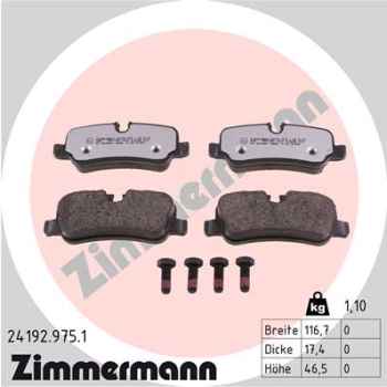 Zimmermann rd:z Brake pads for LAND ROVER DISCOVERY IV (L319) rear